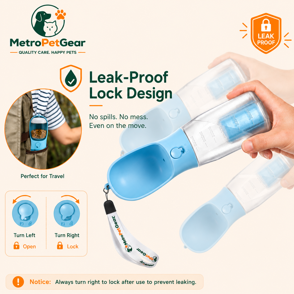 MetroPaw Sip™ – 3-in-1 Portable Pet Water Cup